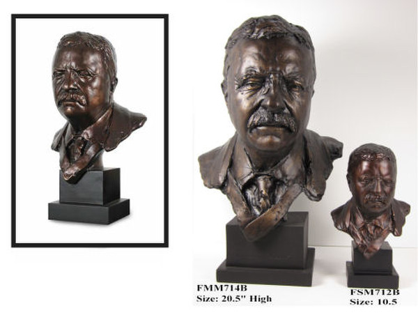 Theodore Roosevelt Bust Large Sculpture